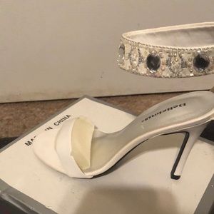 White ankle strapped sandal